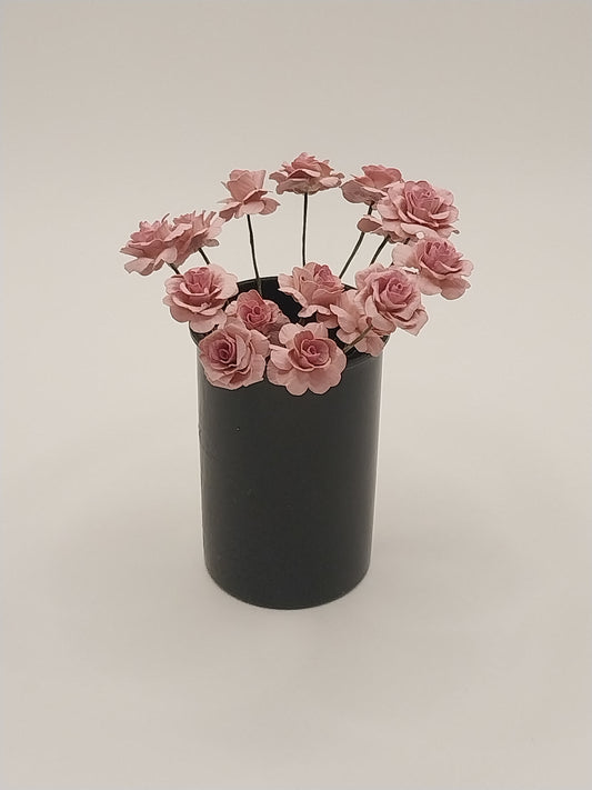 Rose Stem, Pink, Handmade, 1pc