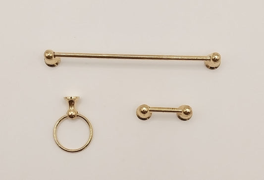 Brass Towel Rack Set, 3pc