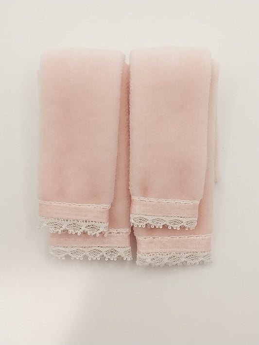 Bath Towel Set, Pink, 4pc