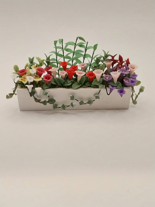 Flowers In White Window Box