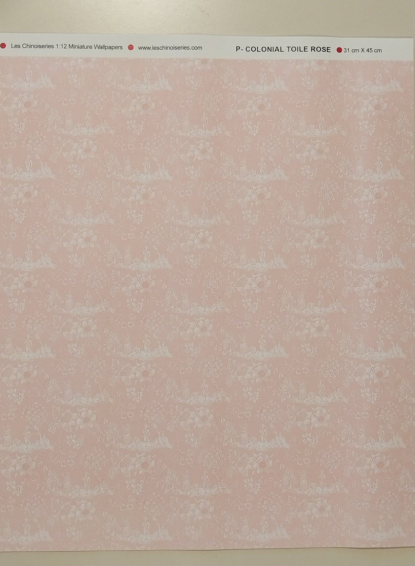 Colonial Toile Rose Wallpaper