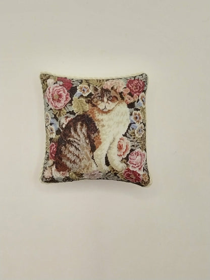Pillow, Cat Floral