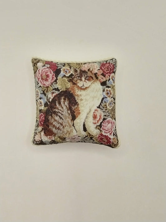 Pillow, Cat Floral