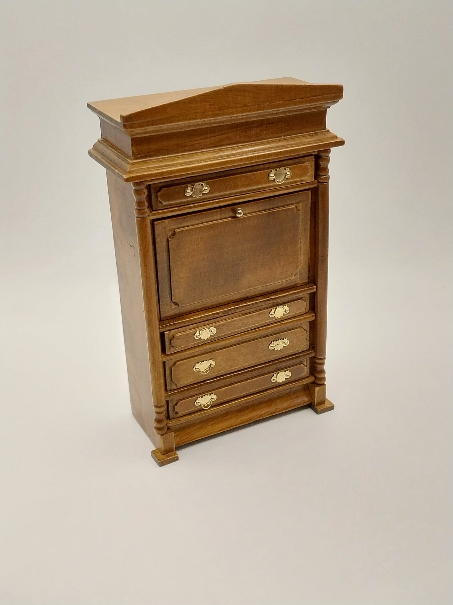 Flip Top Desk With Drawers, Walnut