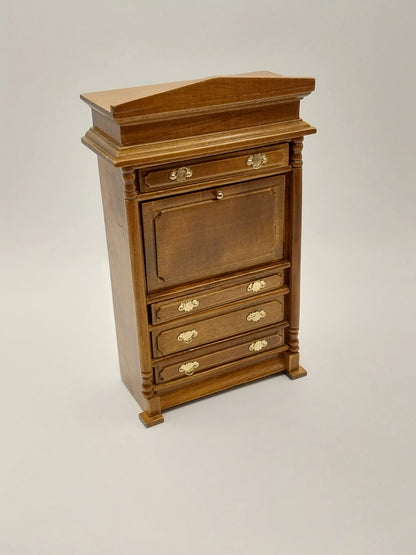 Flip Top Desk With Drawers, Walnut