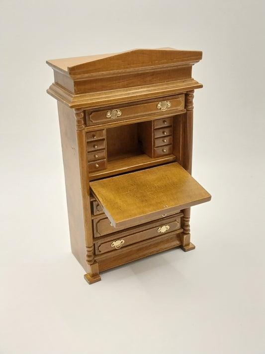 Flip Top Desk With Drawers, Walnut