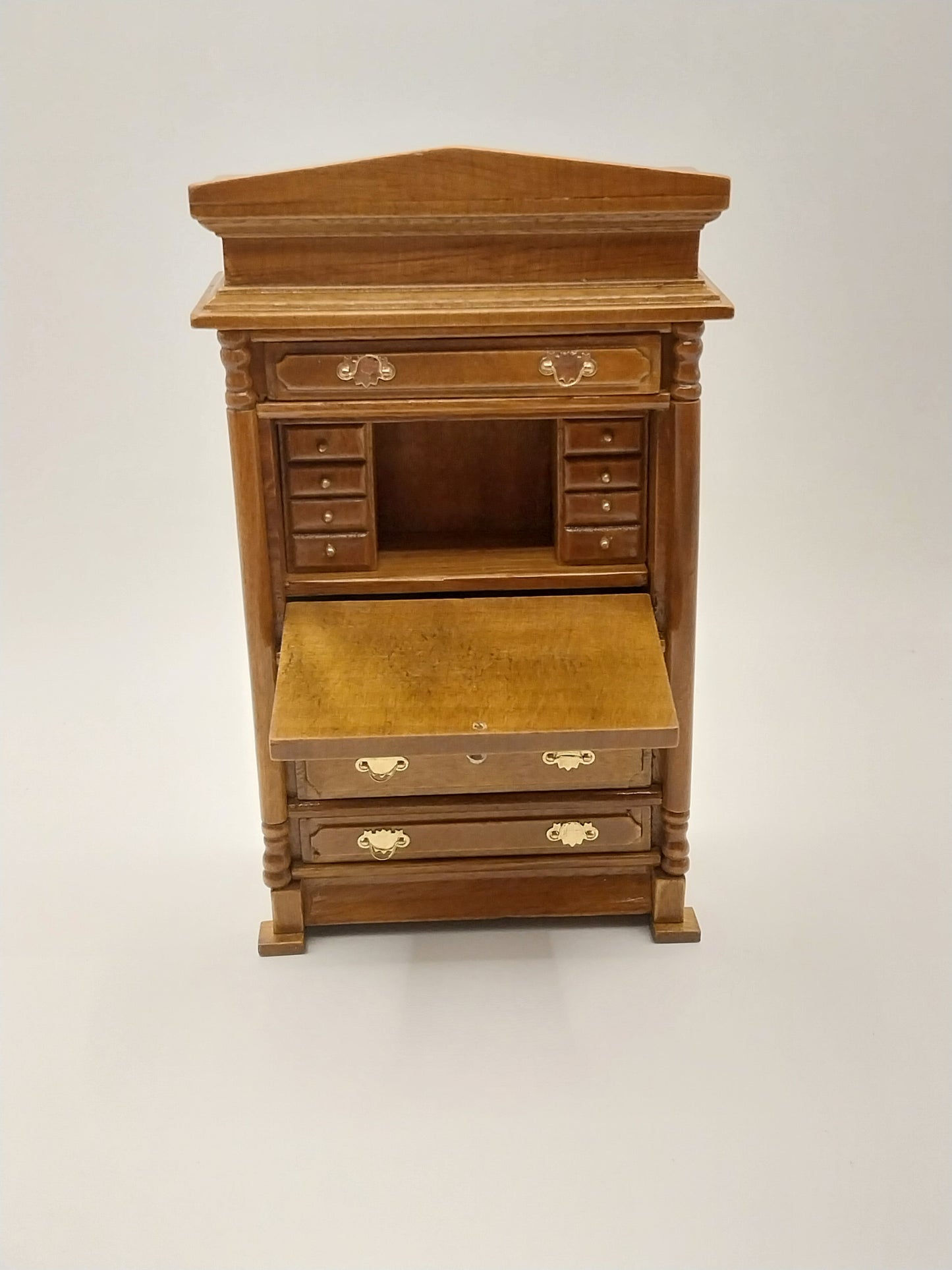 Flip Top Desk With Drawers, Walnut