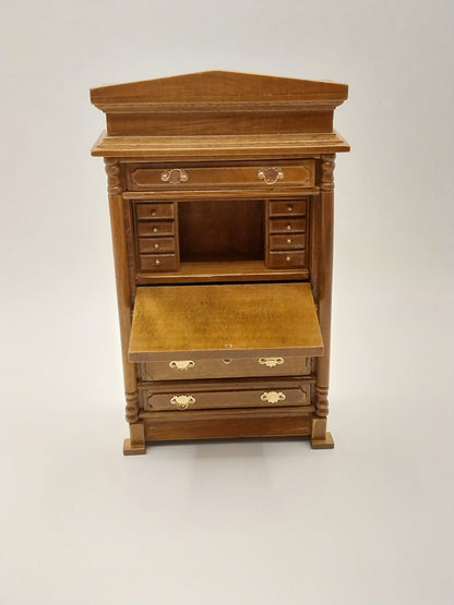 Flip Top Desk With Drawers, Walnut