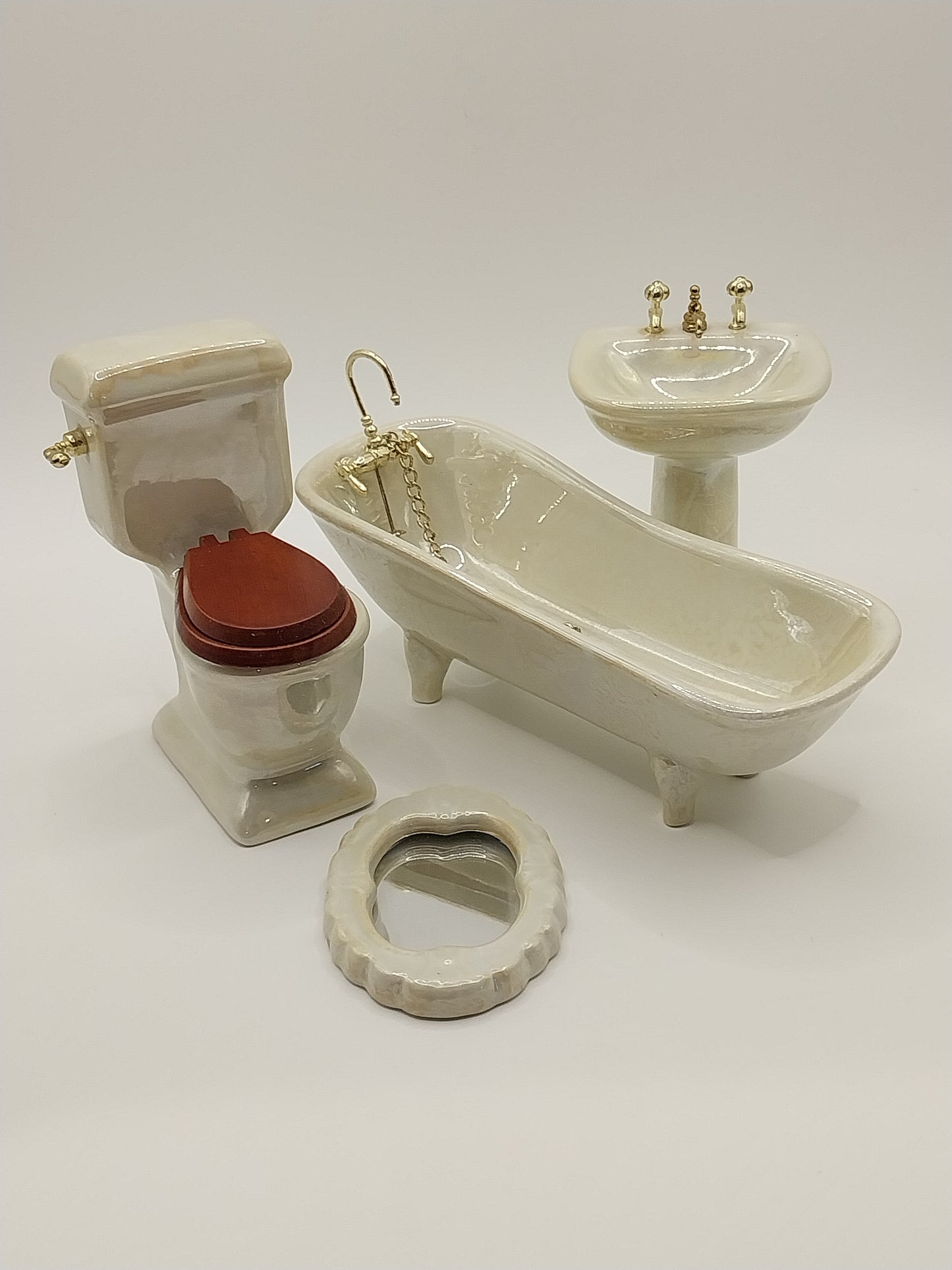 Marbleized Bathroom Set, 4pc