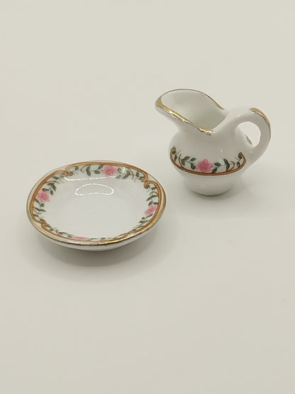 Pitcher & Bowl, Floral