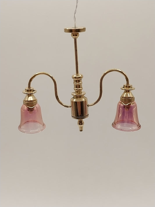 2 Arm Down Ceiling Light, Cranberry