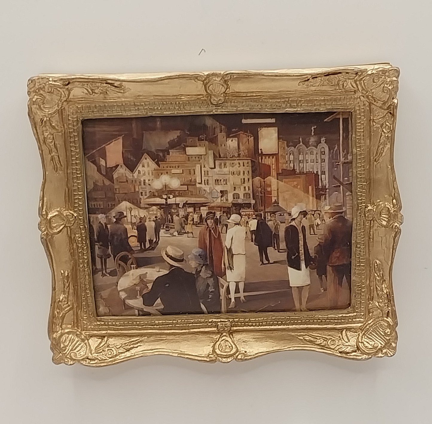 Framed Print, Art Deco Chicago Scene