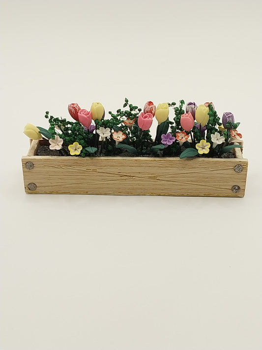 CEA267, Spring Crocus Tulips Window Box