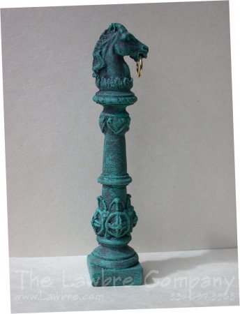 Horse Head Hitching Post, Verdigri