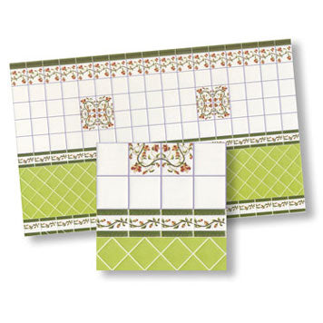 Wall Tile, Mediterranean Light Green & Floral