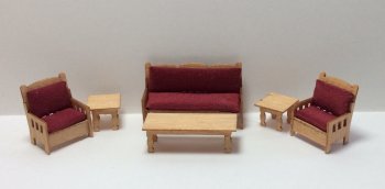 1/4" Scale Country Living Room Kit, 6pcs