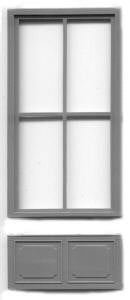 1/4" Scale Commercial Storefront Double Window (64" x 12')