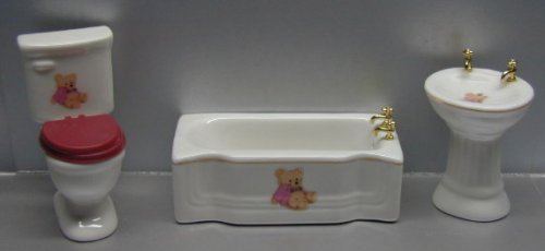 Bath Set, Modern Bear Pink 3pc