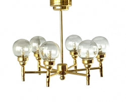 Madison Park 6 Arm Brass Chandelier With Clear Globe Shades, LED