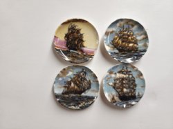 Sailing Ship Plate, 4pc