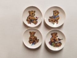 Teddy Bear Plates, Set Of 4