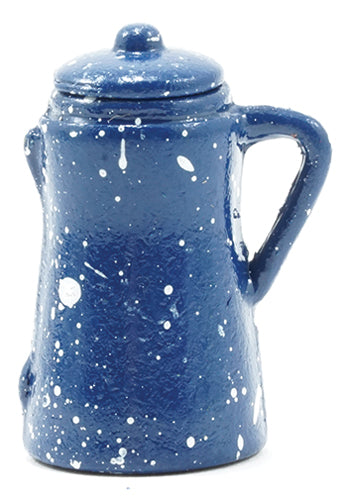 Spatterware Coffee Pot, Blue