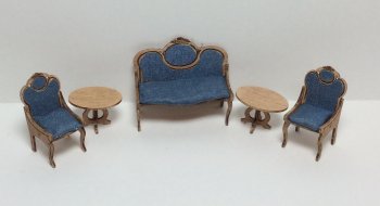 1/4" Scale Victorian Living Room Kit, 5pcs