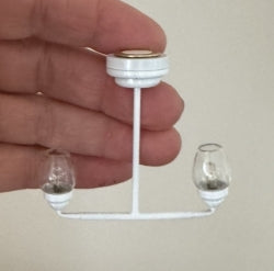 Double Bulb Hanging Ceiling Light, White, LED