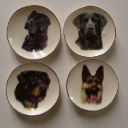 Dog Plate, Black Lab, Assorted, 4pc