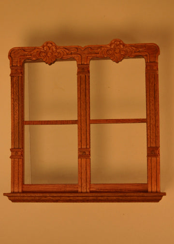 McAllister Carved Double Window, Walnut