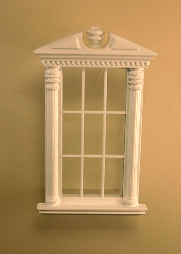 Corinthian Carved Single Window, White