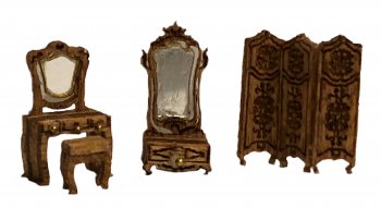 1/144" Scale Victorian Dressing Room Set Kit, 3pcs