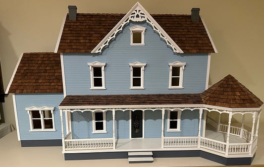 CRE017, Vermont Farmhouse Senior with Addition & Gazebo Porch Assembled, Painted, & Shingled