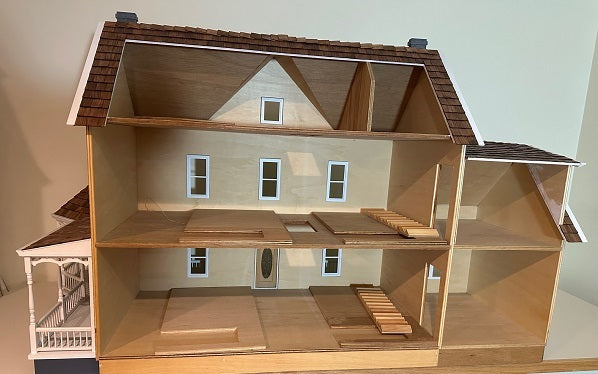 CRE017, Vermont Farmhouse Senior with Addition & Gazebo Porch Assembled, Painted, & Shingled