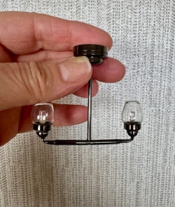 Double Bulb Hanging Ceiling Light, Black, LED