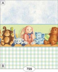 Nursery Friends Blue & Green Plaid Wallpaper, B
