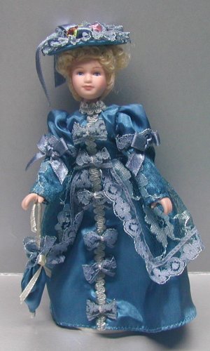 Victorian Porcelain Lady, Dark Blue