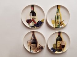 Wine Bottle Platters, 4pc