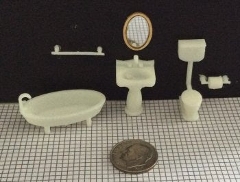 1/4" Scale Bathroom Kit, 6pcs