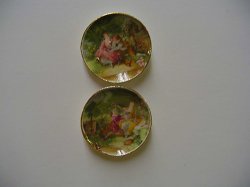 Green Romance Plates, Set Of 2