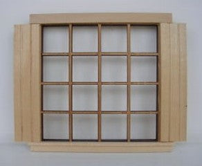 Double 16 Pane Window with Shutter