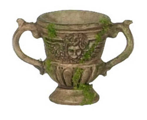Urn With Handles, Brown With Moss