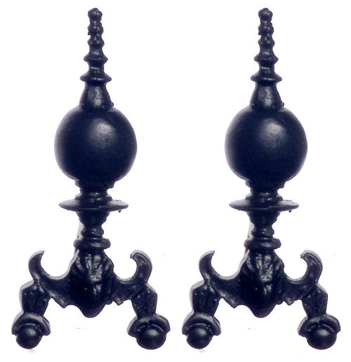 CCB0855, Georgian Andirons Pair, Black