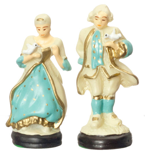 Colonial Couple Figurine Set, 2pc