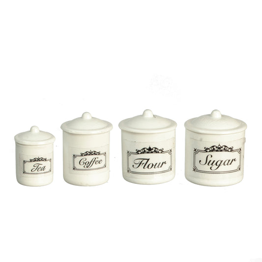 Canister Set, White, 4 piece