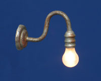 Bare Bulb Wall Sconce, Rusty Iron