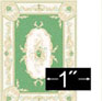 1/4" Scale Rug, Aubusson Green