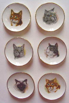 Cat Plate, Assorted, 6pc