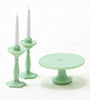 Cake Plate with Candlestick, Jade