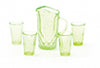 Pitcher with 4 Glasses, Green